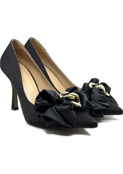 Siyah Saten Stiletto - Frıda