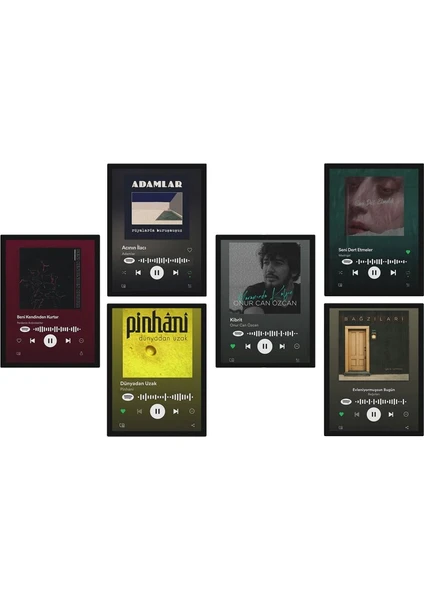 Hero Tasarım Slow Spotify Karekodlu 6 Parça Mdf TABLOGMZ238