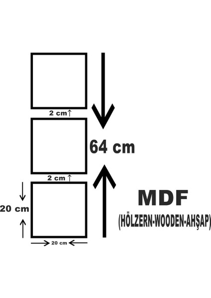 Rick 3 Parça Ipli Mdf TABLOTLH1078