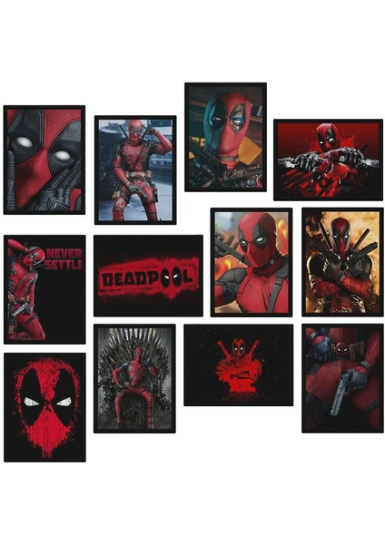 Hero Tasarım Deadpool 12 Parça Mdf TABLOZLLTB323