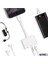 8pin 3in1 Lightning To 3.5mm Aux + Lightnin Ses + Lightning Şarj Dönüştürücü Adaptörü Beyaz 5