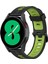 Samsung Galaxy Watch4 Için Silikon Kordon Bandosu / Active2 Siyah Lime Yeşil 4