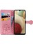 Kılıf Samsung Galaxy A12 Flip Cüzdan Kabartmalı Kapak Etui Housse Kedi Köpek Desen - Pembe (Yurt Dışından) 3