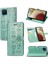 Kılıf Samsung Galaxy A12 Çevir Cüzdan Kabartmalı Kapak Etui Housse Kedi Köpek Desen - Yeşil (Yurt Dışından) 1