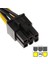 6 Pin Pcı-E Dişi To 15 Pin Sata Erkek Power Güç Kablosu 30 cm 4