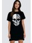 Hızlı Yaşa Siyah Kısa Kollu Penye Kadın T-Shirt Elbise 1