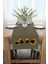 Yeşil Kahverengi Modern Tarz Yaprak Desenli Dijital Baskılı Runner 4KMBS112-RN 2