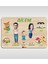 Toys Çocuklara Özel Ailem Konseptli(3 Kişilik) Ahşap Eğitici Yapboz Puzzle 5