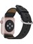 Apple Watch Uyumlu Deri Kordon 42-44-45MM G1 Siyah 2