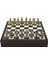 Gifthome Orta Boy Metal Osmanlı-Bizans Satranç Takımı Parlak ve Ceviz Desenli Sandıklı Mdf Tahtası (36X36X6 Cm.) 1