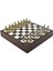 Gifthome Orta Boy Metal Osmanlı-Bizans Satranç Takımı Parlak ve Ceviz Desenli Sandıklı Mdf Tahtası (36X36X6 Cm.) 2