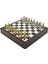 Gifthome Orta Boy Metal Osmanlı-Bizans Satranç Takımı Parlak ve Ceviz Desenli Sandıklı Mdf Tahtası (36X36X6 Cm.) 3