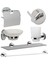 Etejer, Bornoz Askısı, Uzun Havluluk, Diş Fırçalık, Sabunluk, Kapaklı Wc Kağıtlık 6 Lı Set 1