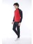 Erkek Spor Slimfit Kalıp, Dik Yaka, Lastik Paça, 4 Cepli,4 Mevsim Kırmızı Eşofman Takımı - 6733 3