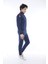 Erkek Spor Slimfit Kalıp, Dik Yaka, Lastik Paça, 4 Cepli,4 Mevsim Royal Eşofman Takımı - 6733 4