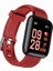 Bluetooth Akıllı Izle Kan Oksijen Basınç Monitörü Bileklik Kırmızı 4