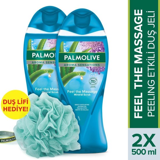 Palmolive Aroma Sensations Feel The Massage Banyo ve Duş Jeli 500 ml x 2 Adet + Duş Lifi