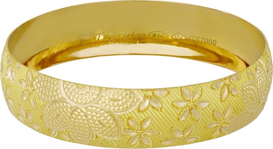 T51 Tuğrul Altın 17 Gr(Gram) 15 mm 22 Ayar Işçiliksiz Bilezik TBS0017-7