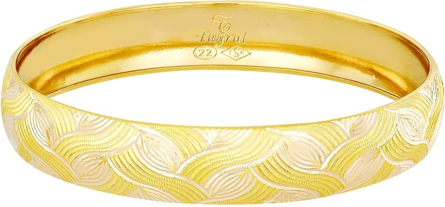 T51 Tuğrul Altın 13 Gr(Gram) 12 mm 22 Ayar Işçiliksiz Şarnelli Bilezik TBC0013