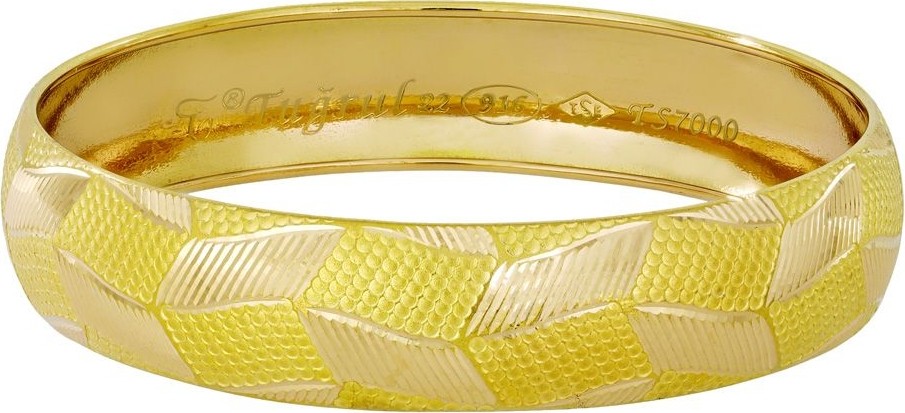 T51 Tuğrul Altın 16 Gr(Gram) 15 mm 22 Ayar Işçiliksiz Şarnelli Bilezik TBS0016-2