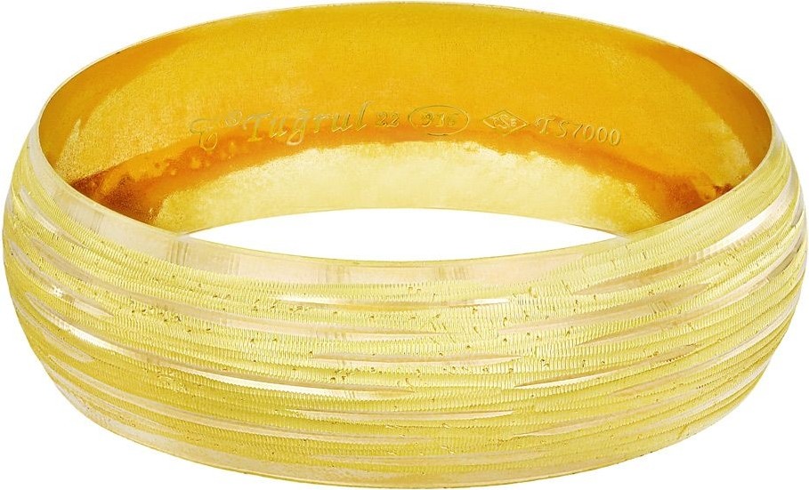 T51 Tuğrul Altın 21 Gr(Gram) 20 mm 22 Ayar Işçiliksiz Bilezik TCNC021-2