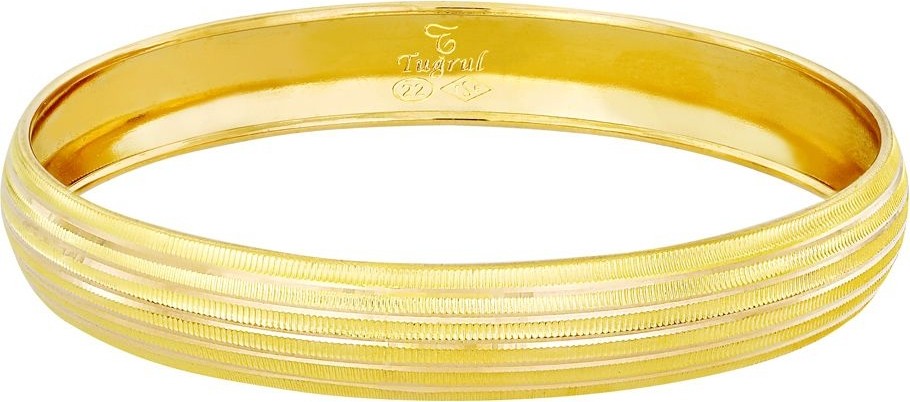 T51 Tuğrul Altın 10 Gr(Gram) 10 mm 22 Ayar Işçiliksiz Şarnelli Bilezik TBC010-1