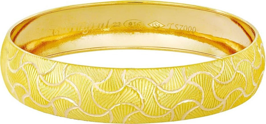 T51 Tuğrul Altın 16 Gr(Gram) 15 mm 22 Ayar Işçiliksiz Şarnelli Bilezik TBC0016