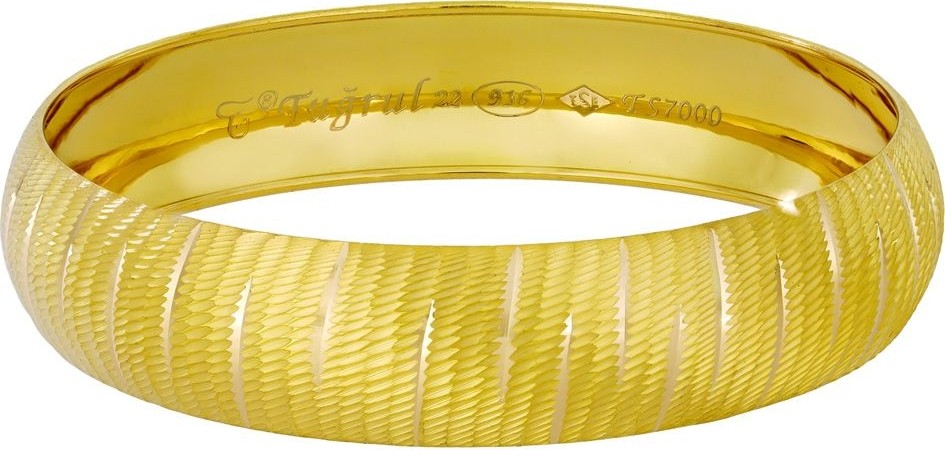 T51 Tuğrul Altın 16 Gr(Gram) 15 mm 22 Ayar Işçiliksiz Şarnelli Bilezik TBS0016