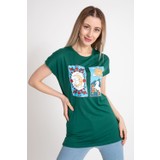 Giysa Kadın Salaş Baskılı Gri Tshirt