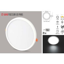 CT-5648 20W/6400K Yuvarlak Plus Led Armatür(Beyaz) CATA