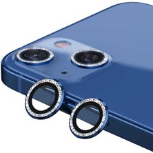 Fogy Apple Iphone 13 (6.1) Metal Renkli Taşlı Tasarım Kamera Lens Koruyucu (2 Li Geliyor)