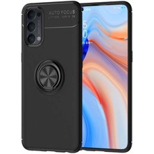 Ankacep Oppo Reno 4 Kılıf Ravel Yüzüklü Standlı Silikon Kapak