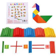 Perfeclan Sayma Çubuklar Kartı Matematik Öğrenme Çocuk Tangram Oyuncaklar Kurulu Oyunu (Yurt Dışından)