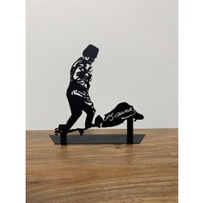 2S Lazer Kocatepe Atatürk Imzalı Dekoratif Masaüstü Metal Tablo Siyah