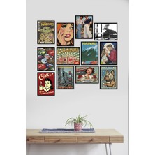 Takivis Vintage 12 Parça Mdf Tablo