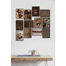 Takivis Kahverengi 12 Parça Mdf Tablo