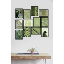 Takivis Mint Yeşili Aesthetic 12 Parça Mdf Tablo