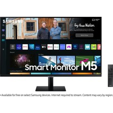 Samsung M5 27" Fhd 60Hz 4ms Akıllı Monitör (Siyah) Dahili Tv Uygulamaları, Hoparlör, Uzaktan Kumanda, Wifi, Bluetooth, Airplay