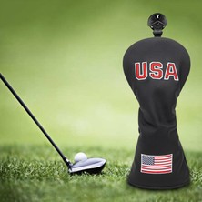 Dayanıklı Pu Golf Ahşap Kafa Kapak Fairway Headcover Guard Sleeve Case Guard Siyah 12.5X30 cm
