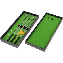 Golf Kalemi Set Mini Masaüstü Golf Oyunu Yeşil Bayrak Koyma Tükenmez Kalemler Sarı