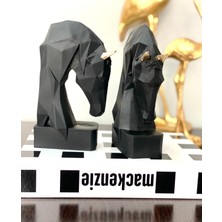 Sister Home Design Kübik At Figürlü Polyester Kitap Desteği Şık Tasarım 2 Adet Siyah