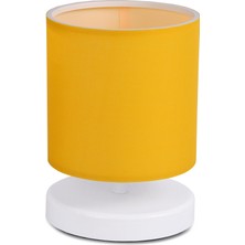 Homing Beyaz Gövde Mini Abajur Sarı Kumaş AYD-3253