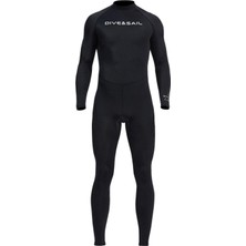 Premium Dalış Wetsuit Uzun Kollu Siyah Tam Vücut Dalış Suit Mayo M