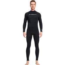 Premium Dalış Wetsuit Uzun Kollu Siyah Tam Vücut Dalış Suit Mayo M