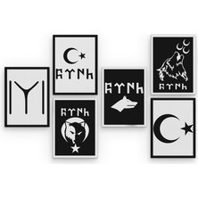 Ülkücü Işaretleri 6 Parça Mdf TABLOGMZ499