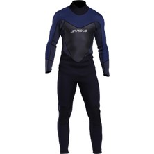 Erkek Wetsuit, 3mm Neopren Tam Vücut Uzun Kollu Dalış Sırt Fermuar L