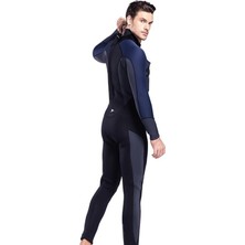 Erkek Wetsuit, 3mm Neopren Tam Vücut Uzun Kollu Dalış Sırt Fermuar L