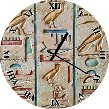 Cakatablo Antik Mısır Görselleri Duvar Saati (Çap 50X50 cm )