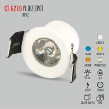 Cata CT-5270 1,5W/3200K Yıldız Spot Beyaz Kasa (Günışığı) Cata