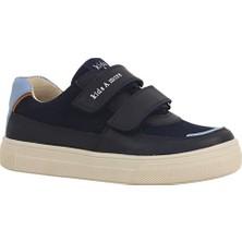 Kids A More Honor Pu Deri Keten Erkek Çocuk Cırtlı  Ayakkabı Lacivert